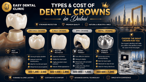 Types of Dental Crowns Available in Dubai